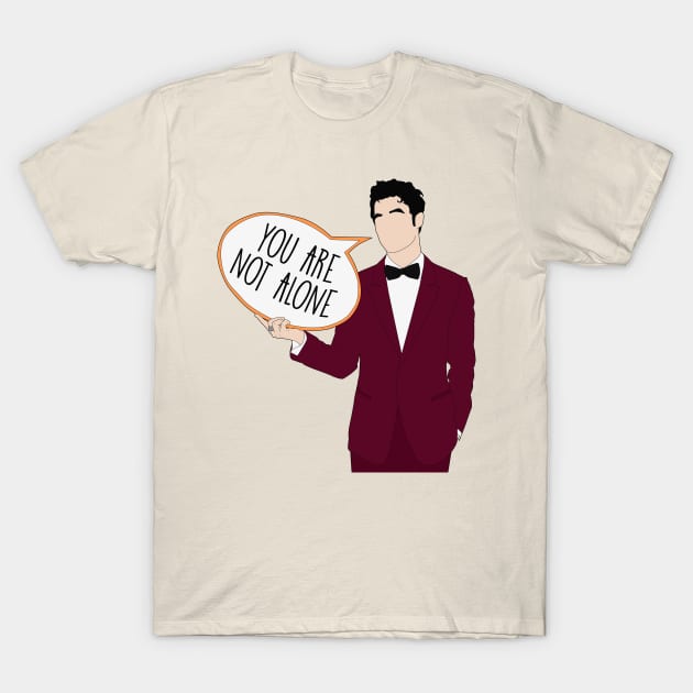 Not Alone - Darren Criss T-Shirt by byebyesally